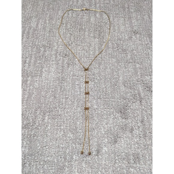 Vintage‎ Signed MONET Lariat Style Rope Chain Gold Tone Statement Necklace - Picture 1 of 5
